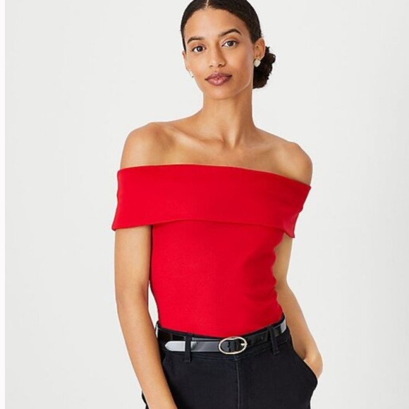 Ann Taylor Tops - Ann Taylor Red Off The Shoulder Blouse